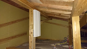 福岡市の神松寺で屋内のアンテナ取り付け工事